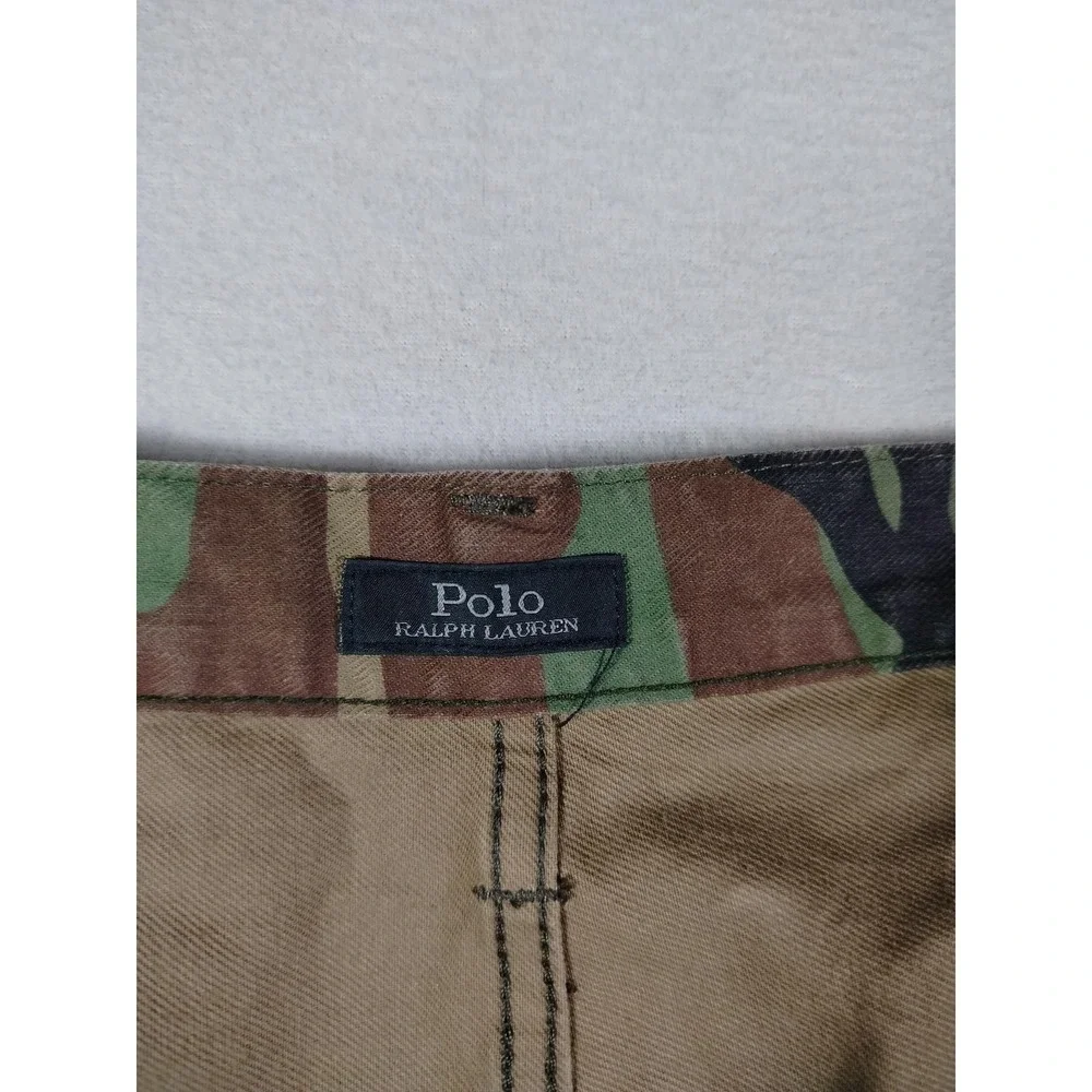 Polo Ralph Lauren Hampton Relaxed Straight Jeans Mens 46x30 Camo Stretch Denim